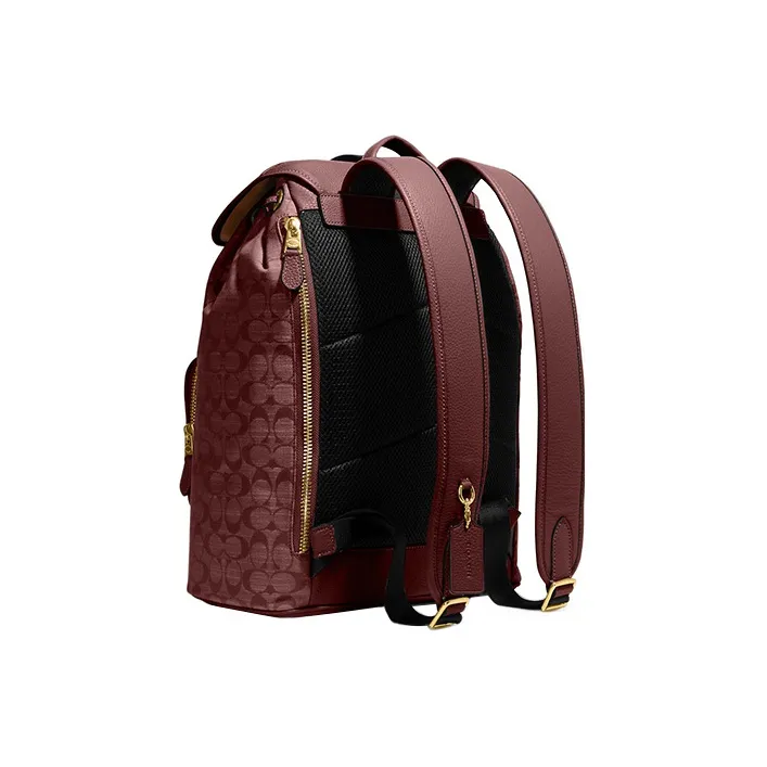 COACH Sullivan Fabric With Cow Leather Backpack Tubas Women's Burgundy-1