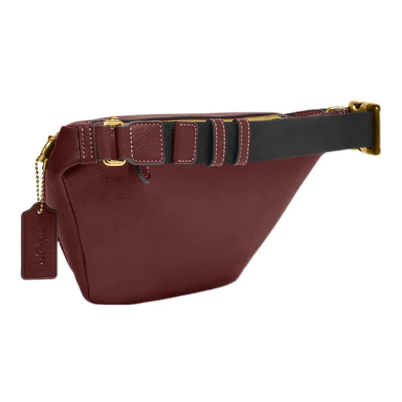 COACH Fabric With Cow Leather Shoulder Bag, Fanny Pack Tubas Women's Burgundy-1