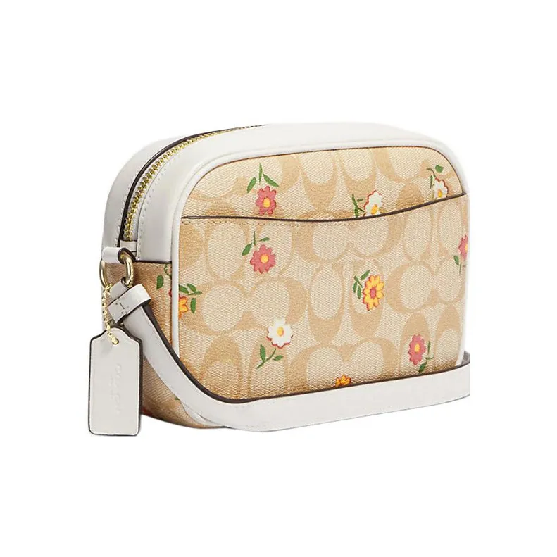 COACH Jamie Coated Canvas With Leather Camera Bag Shoulder Bag Crossbody Bag Mini Women's Light Khaki-1
