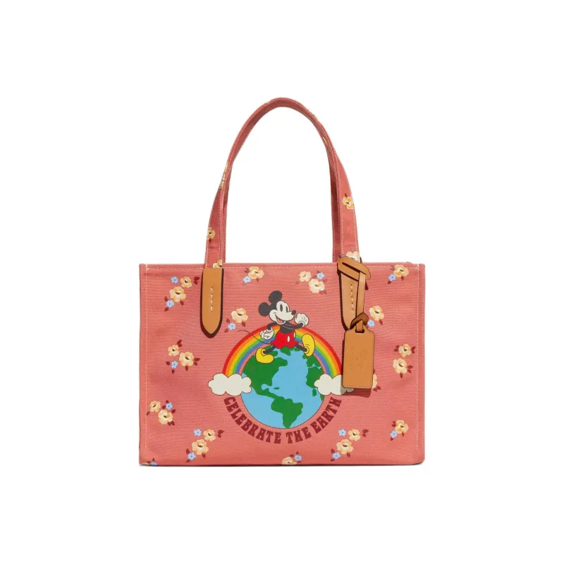 COACH Disney, Collaboration Recycled Tote Fabric Shoulder Bag, Crossbody Bag, Handbag Regular Women's Coral-0