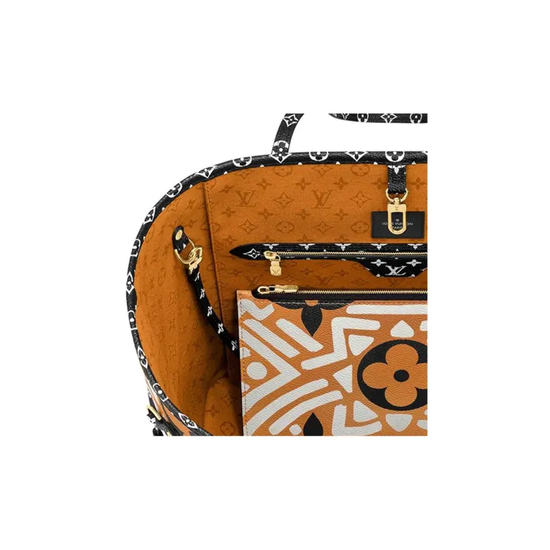 LOUIS VUITTON Crafty Neverfull Mm Caramel/Cream-4