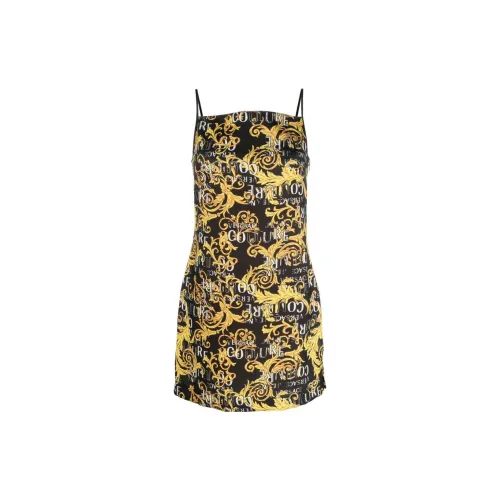 VERSACE JEANS COUTURE Sleeveless Dresses Women's Black/Yellow