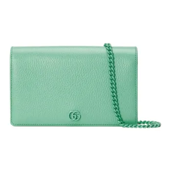 GUCCI GG Marmont Leather Shoulder Bag, Crossbody Bag Mini Women's Mint Green