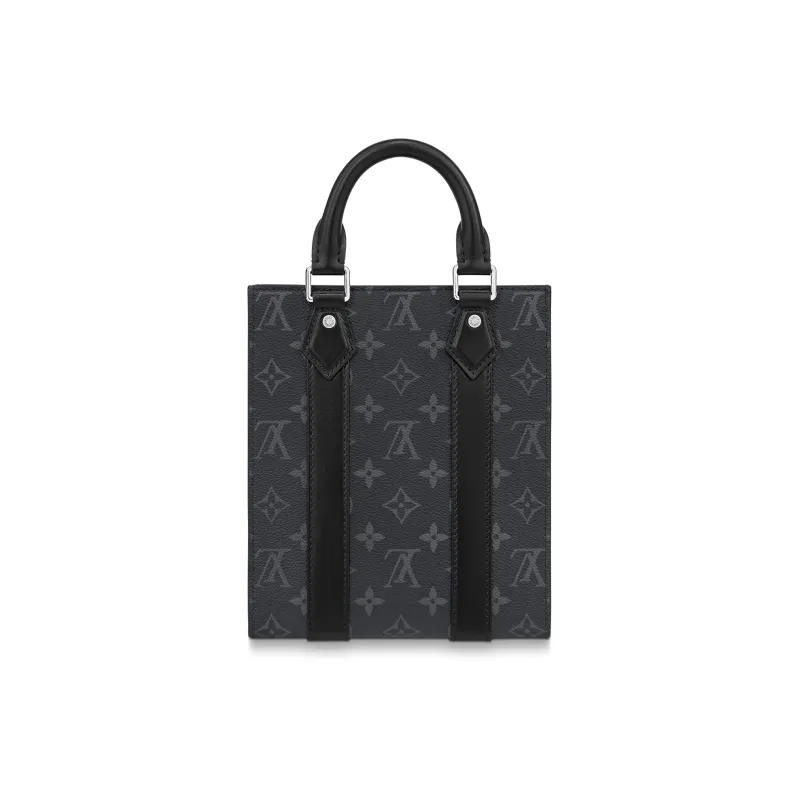 LOUIS VUITTON Sac Plat Coated Canvas Sheet Music Bag, Handbag, Shoulder Bag, Crossbody Bag Mini Men's Black-1