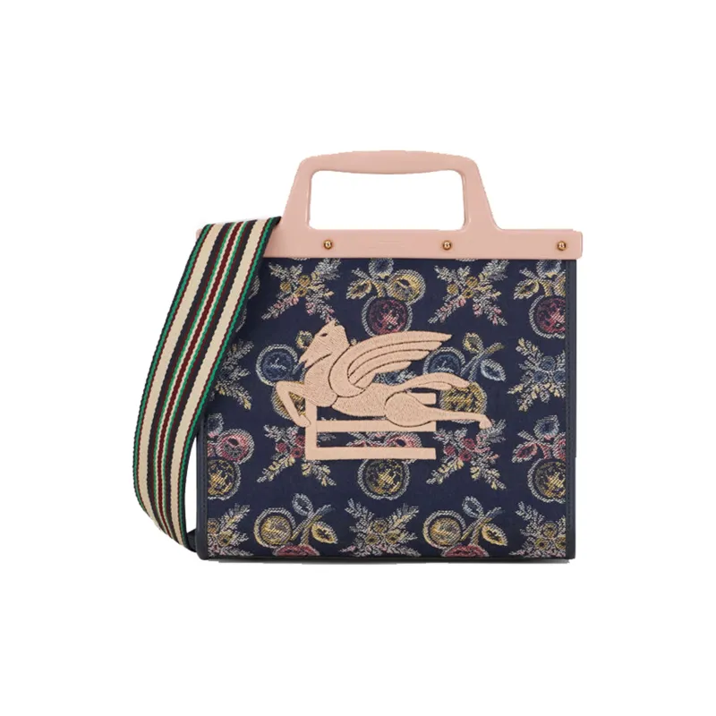 ETRO Logo Embroidered Floral Jacquard Tote Bag-0