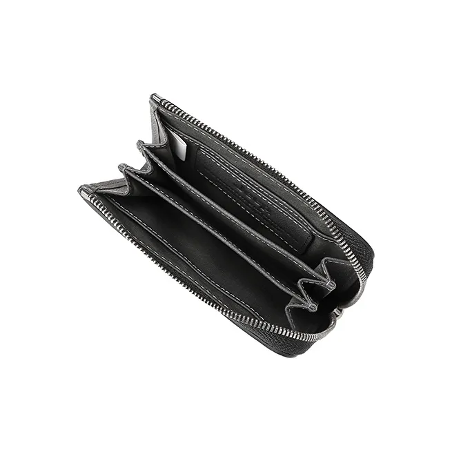 Jeep Cow Leather Card Holder Key Pouch Money Clip Regular Men's Gray-1