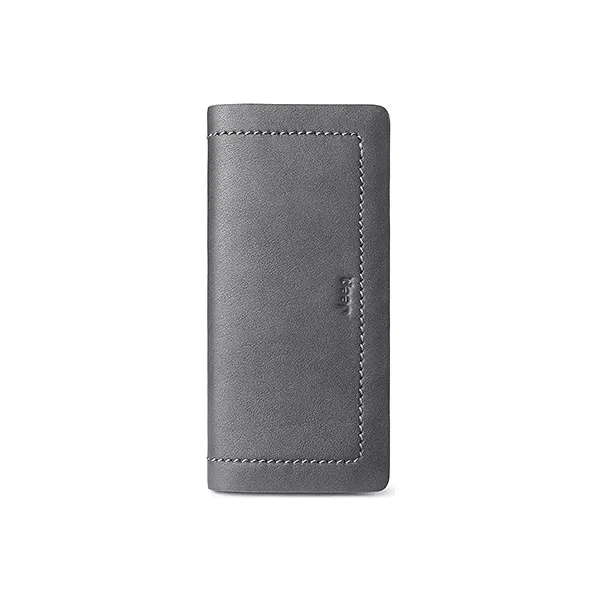 Jeep Cow Leather Card Holder Wallet Regular Men's Gray-1