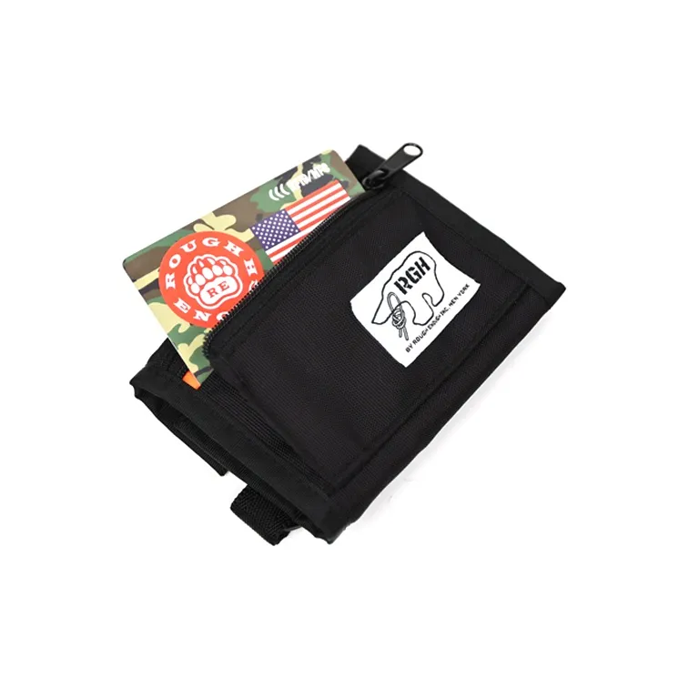 Rough Enough Nylon Coin Purse Hanging Bag Card Holder Wallet Medium Size Unisex Black-3