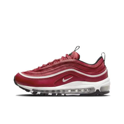 Nike Air Max 97 'Red Satin' Wear Resistant Slip Resistant Cushioning Low Top Sports Casual Shoes Red