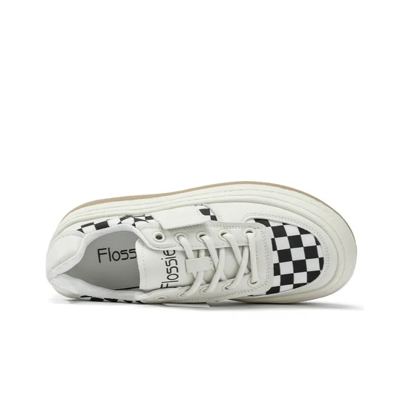 FLOSSIE Stylish Skateboarding Shoes Women's Black Beige-4
