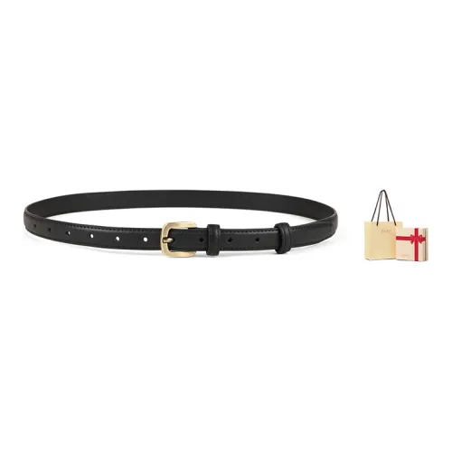 VINEY Leather Belts Women's Black+Box