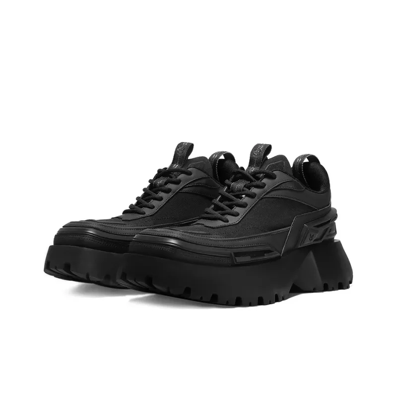 OGR Square Toe Collection Platform Shoes Unisex Night Mist Matte Black-2