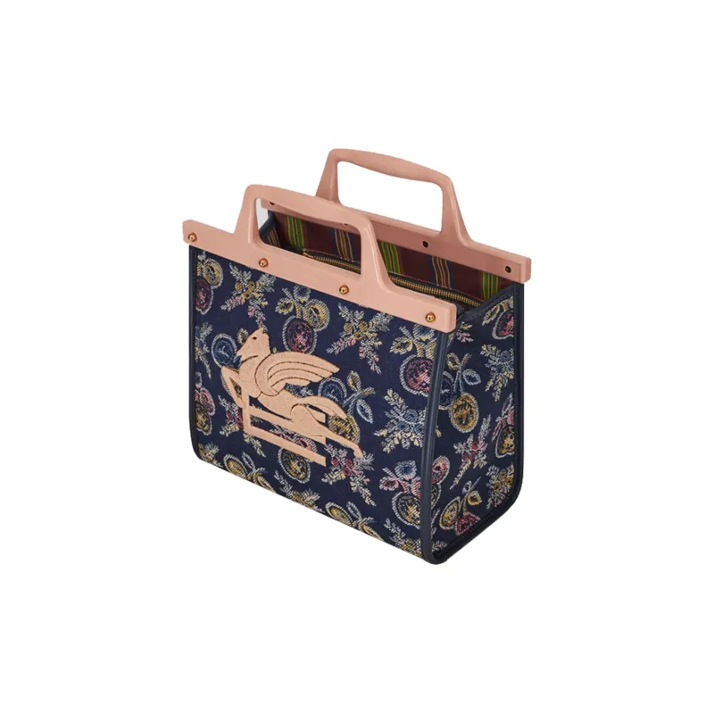 ETRO Logo Embroidered Floral Jacquard Tote Bag-3