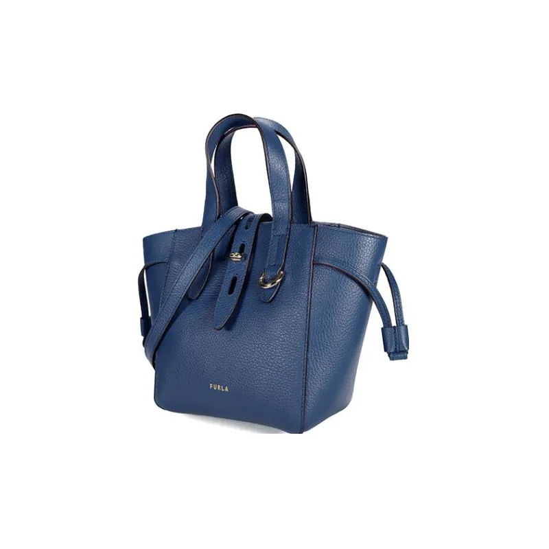 Furla Net Collection Cow Leather Tote Bag Shopping Bag Shoulder Bag Crossbody Bag Handbag Mini Women's Marine Blue-1