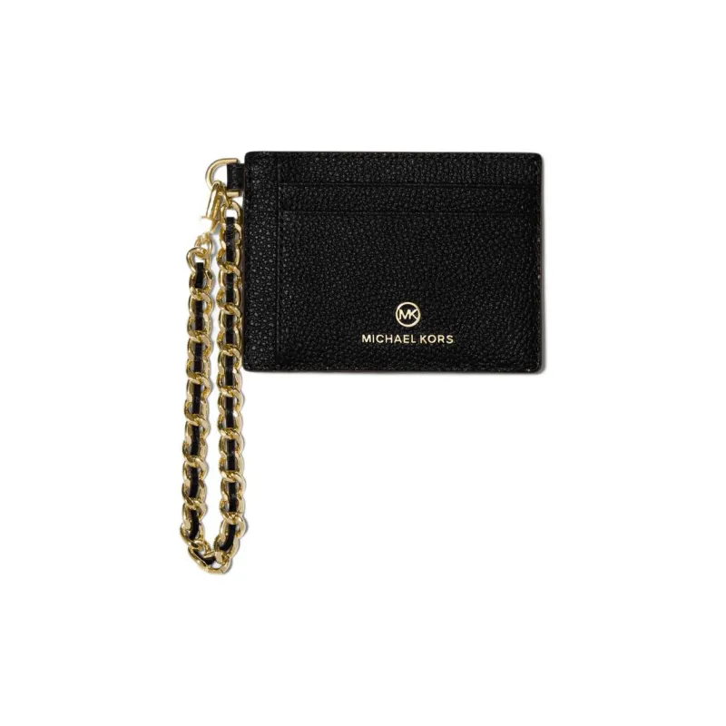 MICHAEL KORS Leather Business Card Holder, Wallet, Card Holder Trumpets Women's Black-1