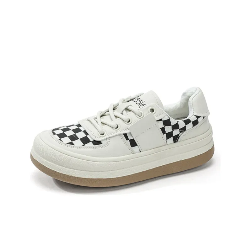 FLOSSIE Stylish Skateboarding Shoes Women's Black Beige-2