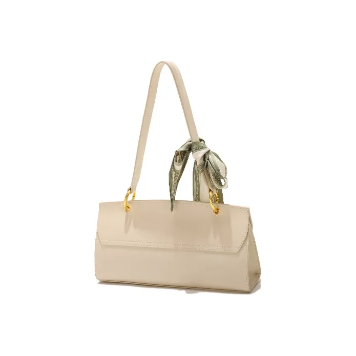 GXFMOD Cow Leather Shoulder Bag Large Size Women's Ecru-3