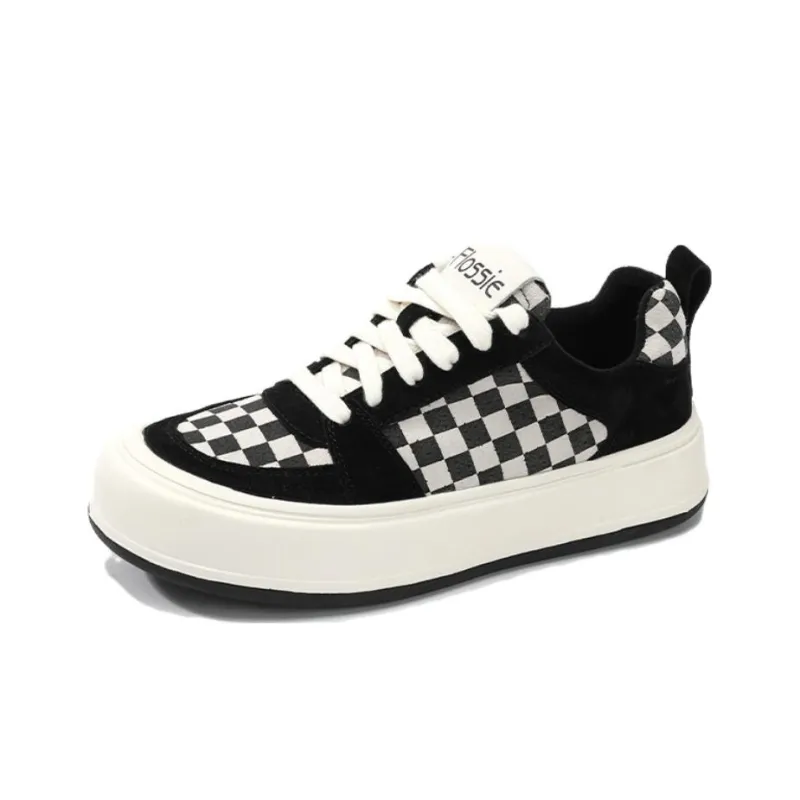 FLOSSIE Stylish Skateboarding Shoes Women's Black White-2