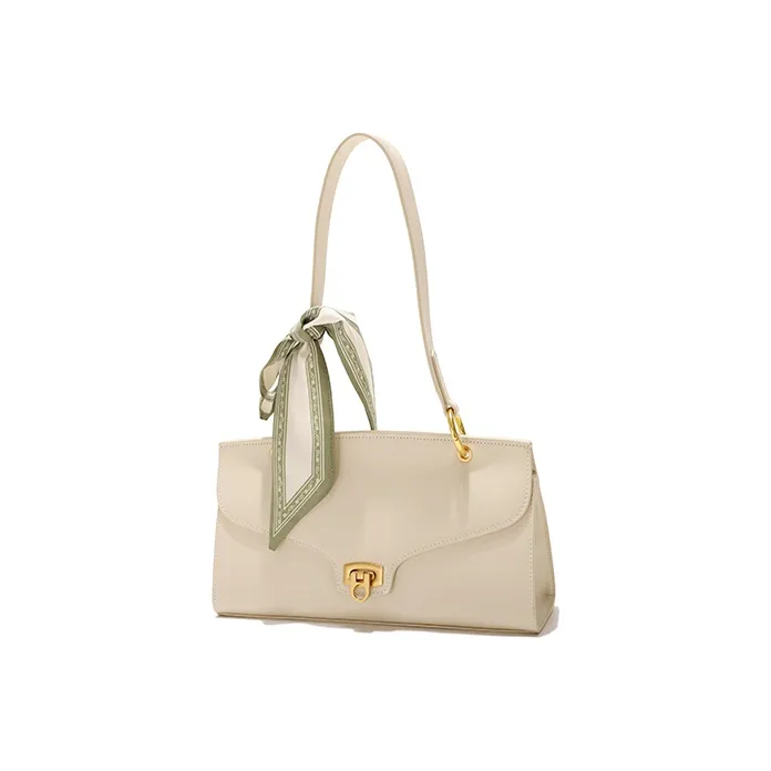 GXFMOD Cow Leather Shoulder Bag Large Size Women's Ecru-1