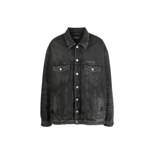 Balenciaga Denim Jackets Men Black