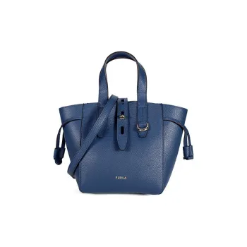 Furla Net Collection Cow Leather Tote Bag Shopping Bag Shoulder Bag Crossbody Bag Handbag Mini Women's Marine Blue
