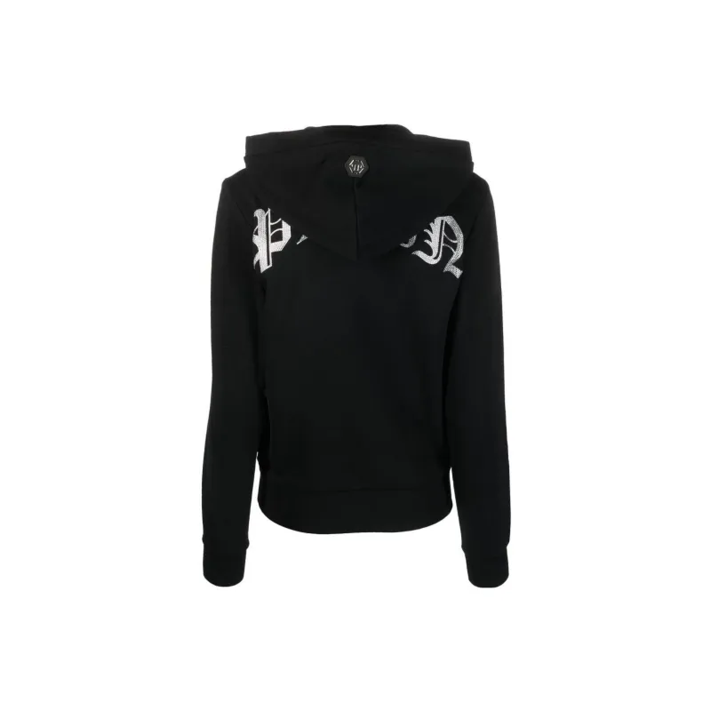 PHILIPP PLEIN Crystal embellished Logo Hoodie-1