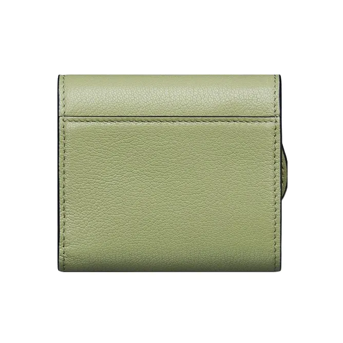 DIOR Saddle Goatskin Wallet Women's Green-2