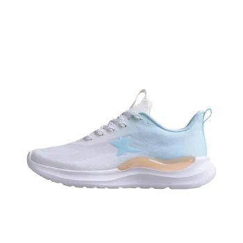 XTEP Xingyun Anti Slip And Wear Resistant Breathable Low Top Running Shoes Women's White Blue Orange