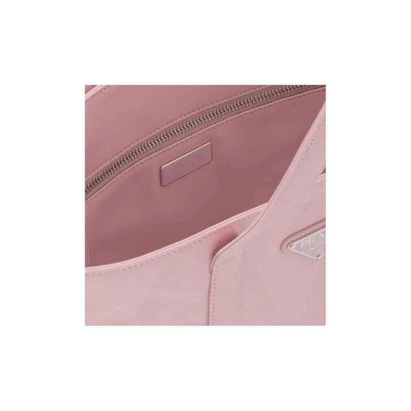 PRADA Soft Sheep Leather Tote Bag, Shopping Bag, Handbag Trumpets Women's Pink-4