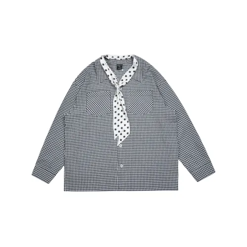 WAYNEXZAVIER Shirts Men Black/White Plaid