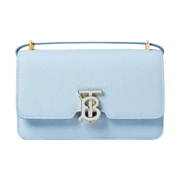 Burberry Cow Leather Shoulder Bag Crossbody Bag Mini Women's Light Blue