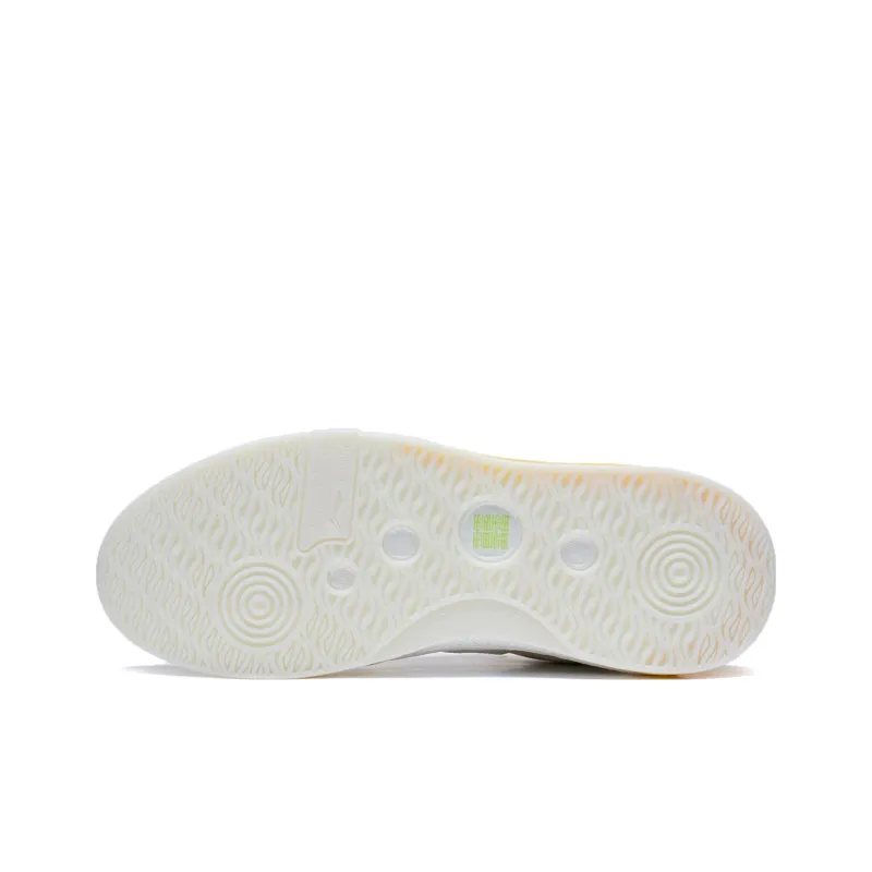 Erik Ellington x LiNing Anti Slip Wear Resistant Low Top Skateboard Shoes Men's White Yellow-6