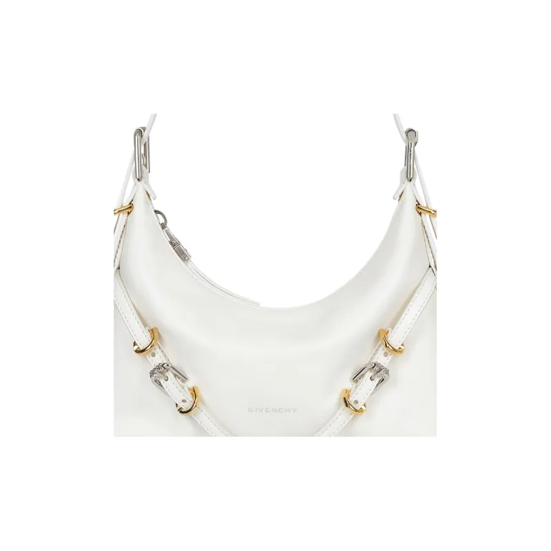 Givenchy Voyou Embossed Cow Leather Portable Crossbody Bag, Shoulder Bag Women's Ivory White-4
