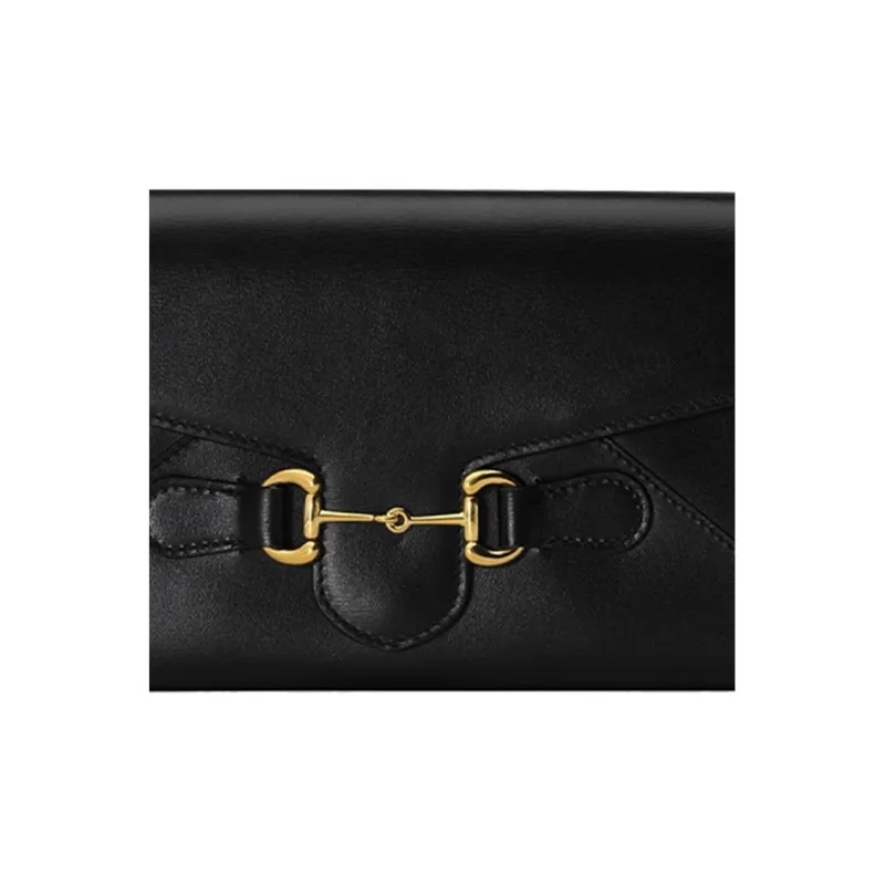 GUCCI Horsebit 1955 Leather Handheld Shoulder Bag Crossbody Bag Women's Black-7