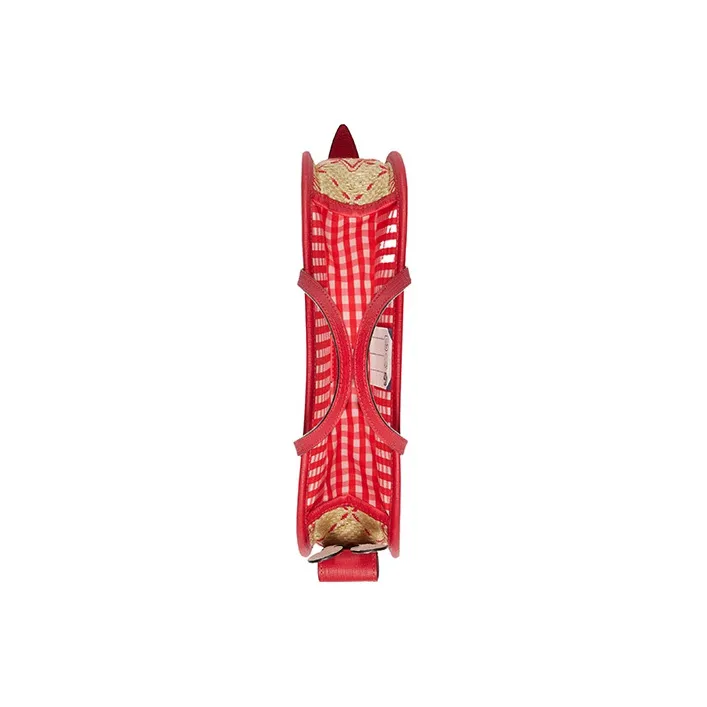 GUCCI Raffia With Leather Handbag Kids' Red/Beige-5