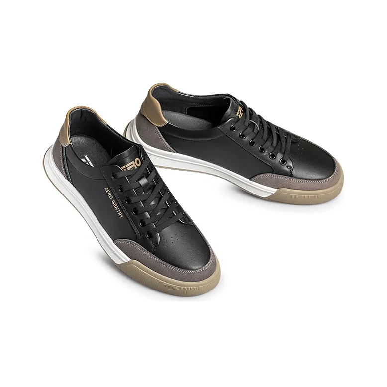 ZRO Skateboard Shoes Men Low Top Black/Beige-8