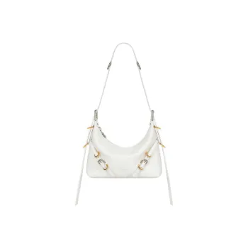 Givenchy Voyou Embossed Cow Leather Portable Crossbody Bag, Shoulder Bag Women's Ivory White