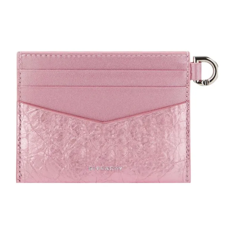 Givenchy Layered Leather Card Holder Women's Pink-1