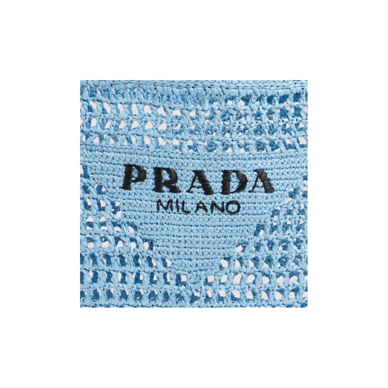 PRADA Raffia One Shoulder Handbag Men's Blue-4