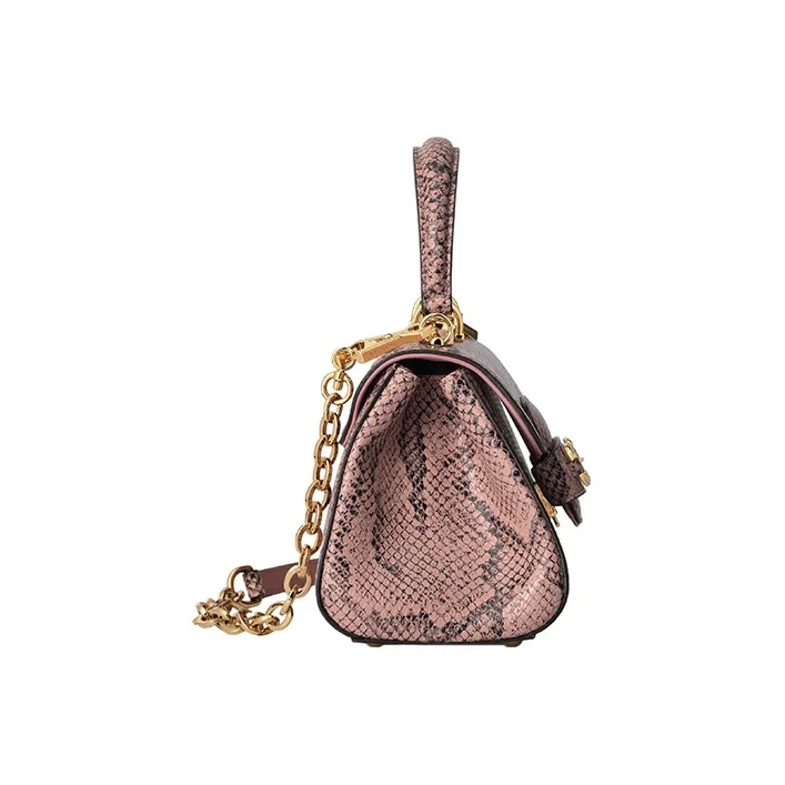 GUCCI Horsebit 1955 Python Skin Shoulder Bag Crossbody Bag Handbag Mini Women's Pink-4