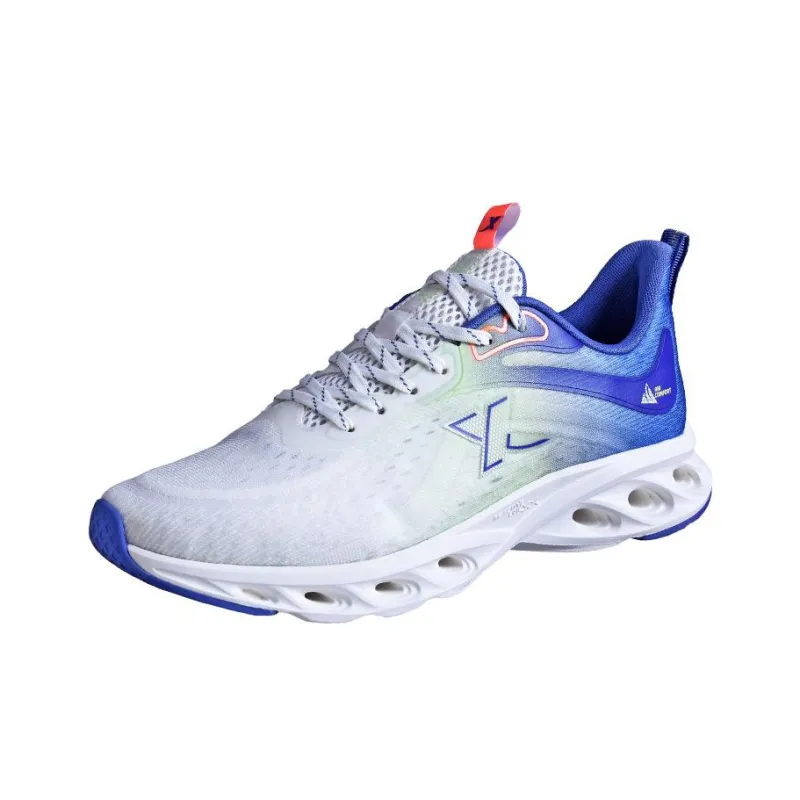 XTEP Cushioning Rotation Collection Cushioned Slip Resistant Low Top Running Shoes White Blue-1