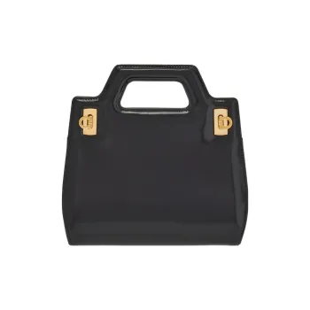 FERRAGAMO Leather Shoulder Bag, Crossbody Bag, Handbag Mini Women's Black