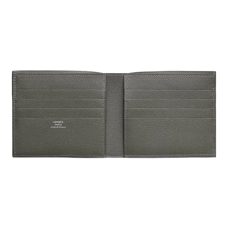 HERMES MC² Euclide Epsom Leather Card Clip Wallets Unisex 0L Grismeyer Cumulonimbus Gray-1