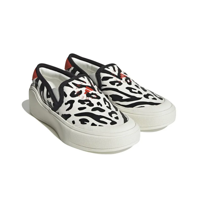 Adidas By Stella McCartney Court Slip On Shoes 'Off White Black Burnt Cayenne' Women's-2