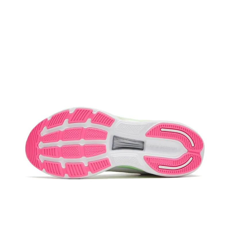 Anta Flash Refining Cushioning Anti Slip And Wear Resistant Low Top Running Shoes Women's White Green Pink-4