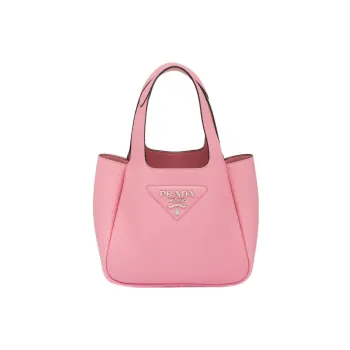 PRADA Leather Basket Bag Tote Bag Shopping Bag Handbag Women's Pink