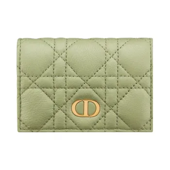 DIOR Caro Soft Calfskin Wallet Extra Small Women's Green