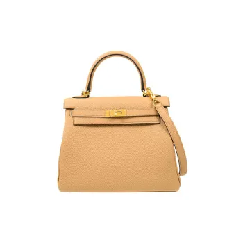 HERMES Kelly Togo Calfskin Kelly Bag Shoulder Bag Crossbody Bag Handbag Regular Women's 0M Chai Milk Tea Beige