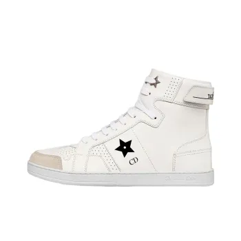 DIOR Star Platform Shoes High Top Stylish Skateboarding Shoes Women's White