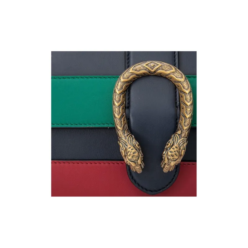 GUCCI Dionysus Multicolor Leather Shoulder Bag Crossbody Bag Handbag Mini Women's Dark Blue/Green/Red-4